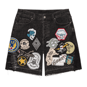 Godspeed Patchwork Denim Shorts V2 'Black'