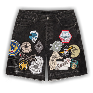 Godspeed Patchwork Denim Shorts V2 'Black'