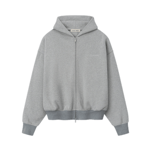 Fear of God Essentials Signature Classic Full Zip Hoodie 'Concrete Heather'