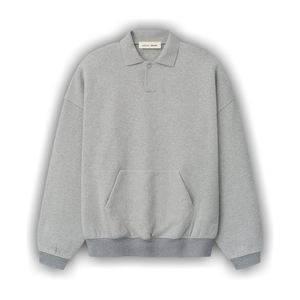 Fear of God Essentials Signature 90's Polo Sweatshirt 'Heather/Dark Concrete Heather'