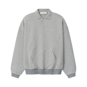 Fear of God Essentials Signature 90's Polo Sweatshirt 'Heather/Dark Concrete Heather'