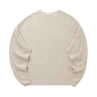 Fear of God Essentials Signature Waffle 90's Crewneck Sweater 'Oatmeal Heather'