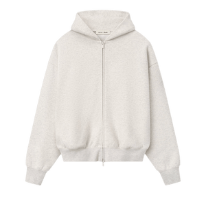 Fear of God Essentials Signature Classic Full Zip Hoodie 'Oatmeal/Light Heather'