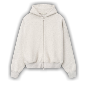 Fear of God Essentials Signature Classic Full Zip Hoodie 'Oatmeal/Light Heather'