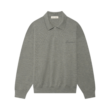 Fear of God Essentials Signature 90's Knit Polo 'Concrete Heather'