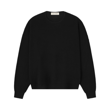 Fear of God Essentials Signature Waffle 90's Crewneck Sweater 'Vintage Black'