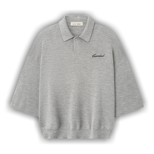 Fear of God Essentials Signature Quarter Sleeve 90's Knit Polo 'Concrete Heather'