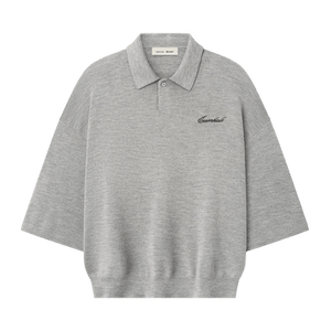 Fear of God Essentials Signature Quarter Sleeve 90's Knit Polo 'Concrete Heather'