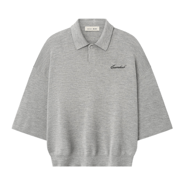 Fear of God Essentials Signature Quarter Sleeve 90's Knit Polo 'Concrete Heather'