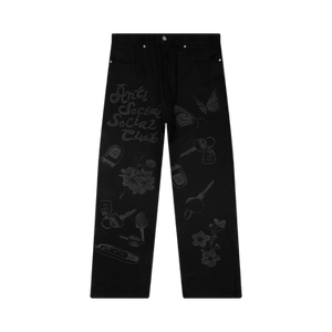 Anti Social Social Club Laser Etched Jeans 'Black'
