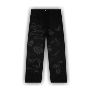Anti Social Social Club Laser Etched Jeans 'Black'