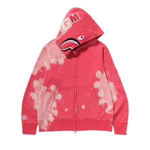 BAPE Hand Dye Shark Full Zip Hoodie 'Red'