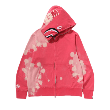 BAPE Hand Dye Shark Full Zip Hoodie 'Red'