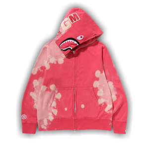 BAPE Hand Dye Shark Full Zip Hoodie 'Red'