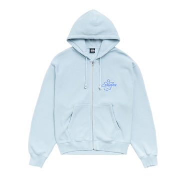 Stussy Surf Size Zip Hoodie 'Sky Blue'