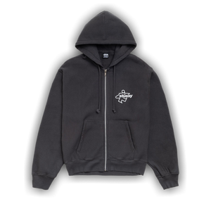 Stussy Surf Size Zip Hoodie 'Faded Black'