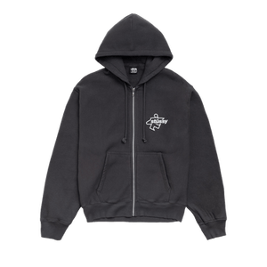 Stussy Surf Size Zip Hoodie 'Faded Black'