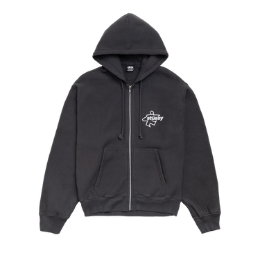 Stussy Surf Size Zip Hoodie 'Faded Black'