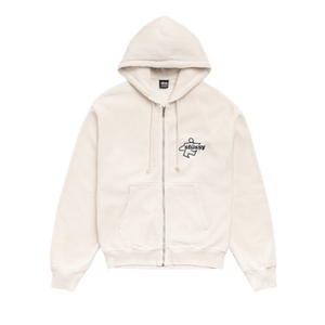 Stussy Surf Size Zip Hoodie 'Bone'