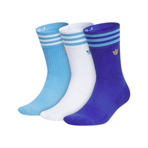 Adidas Originals U Argentina Roller 3-Pack Crew 'Blue Burst / White / Blue'