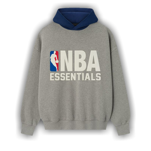 Fear of God Essentials x NBA Sports Fit Hoodie 'Concrete Heather/Estate Blue'
