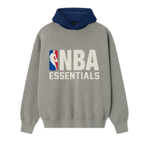 Fear of God Essentials x NBA Sports Fit Hoodie 'Concrete Heather/Estate Blue'
