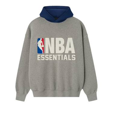 Fear of God Essentials x NBA Sports Fit Hoodie 'Concrete Heather/Estate Blue'