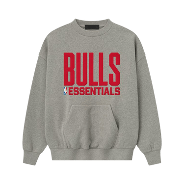 Fear of God Essentials x NBA Bulls Sports Fit Crewneck 'Concrete Heather'