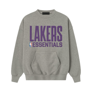 Fear of God Essentials x NBA Lakers Sports Fit Crewneck 'Concrete Heather'