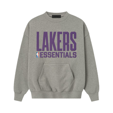 Fear of God Essentials x NBA Lakers Sports Fit Crewneck 'Concrete Heather'