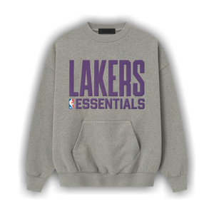 Fear of God Essentials x NBA Lakers Sports Fit Crewneck 'Concrete Heather'