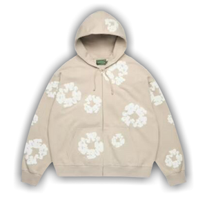 Denim Tears Cotton Wreath Zip Hoodie 'Cream'