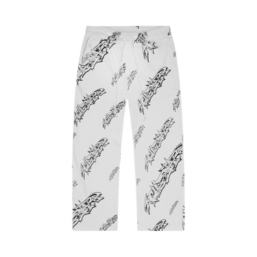 Hellstar Roll Print Graffiti Baggy Sweatpant 'White'