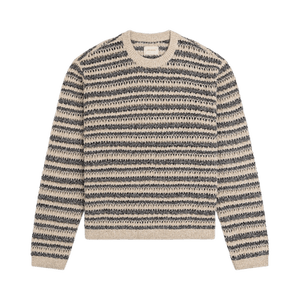 Aimé Leon Dore Bouclé Open Knit Crewneck Sweater 'Sahara Sun Stripe'