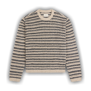 Aimé Leon Dore Bouclé Open Knit Crewneck Sweater 'Sahara Sun Stripe'