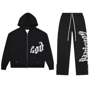 Godspeed OG Logo V2 Sweatsuit 'Black/Silver Satin'