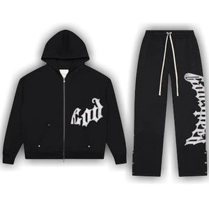 Godspeed OG Logo V2 Sweatsuit 'Black/Silver Satin'