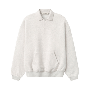 Fear of God Essentials Signature 90's Polo Sweatshirt 'Oatmeal Heather/Light Heather'