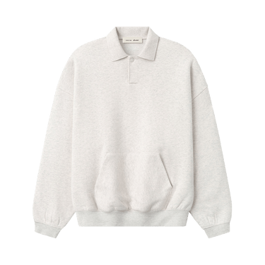 Fear of God Essentials Signature 90's Polo Sweatshirt 'Oatmeal Heather/Light Heather'