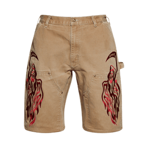 Warren Lotas x Carhartt Serenity Vintage Double Knee Shorts 'Tan/Cardinal'