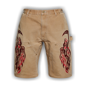 Warren Lotas x Carhartt Serenity Vintage Double Knee Shorts 'Tan/Cardinal'