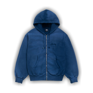 Stussy World Tour Zip Hoodie 'Sun Faded Navy'