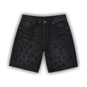 PURPLE BRAND Denim Beaded Monogram Shorts 'Black'