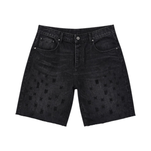 PURPLE BRAND Denim Beaded Monogram Shorts 'Black'