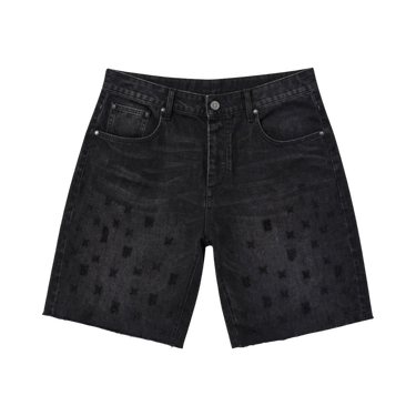 PURPLE BRAND Denim Beaded Monogram Shorts 'Black'