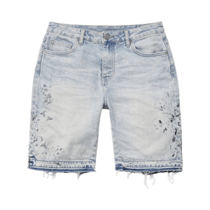 PURPLE BRAND Denim Beaded Splatter Shorts 'Light Indigo'