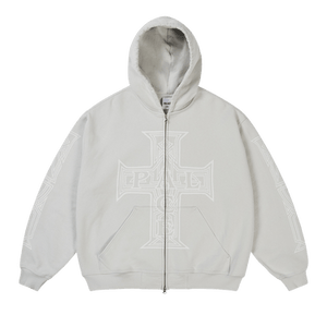 Palace Y So Cross Pigment Hood 'Concrete Grey'