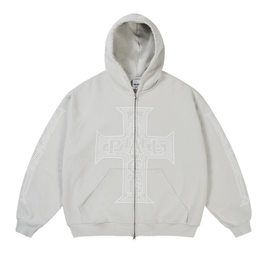 Palace Y So Cross Pigment Hood 'Concrete Grey'