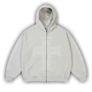 Palace Y So Cross Pigment Hood 'Concrete Grey'