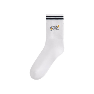 Kith Double Striped Floral Cotton Mid Crew Socks 'Nocturnal'